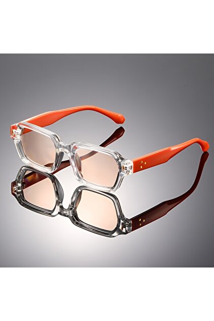Orange High-end retro square full-frame decorative lenses, classic, durable and versatile for both m