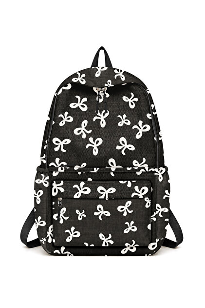 Korean Style Ribbon Pattern Backpack Sports Bag School Bag Daily Use Bag