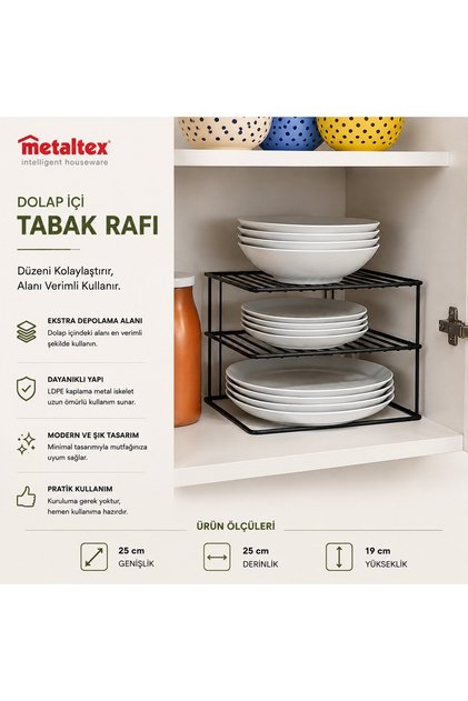 Tabak Köşe Rafı - Siyah - Tspt19031005