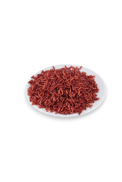 Twisted Red Pipe 6X2 mm Beads 100 Gr