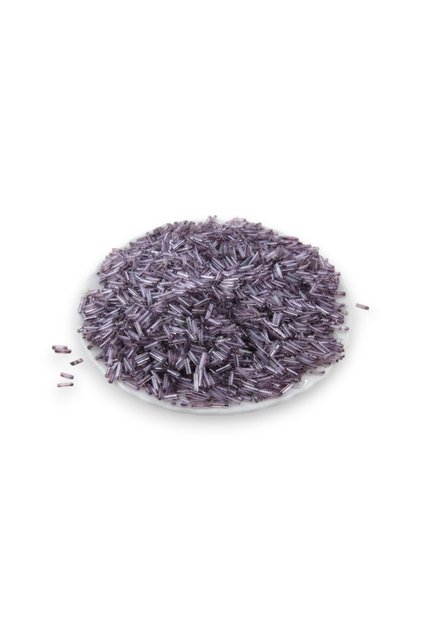 6X2 mm Internally Dyed Plum Tube Beads 100 Gr
