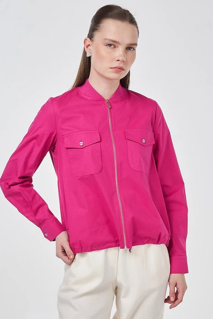 College Collar Cotton Blouse Violet