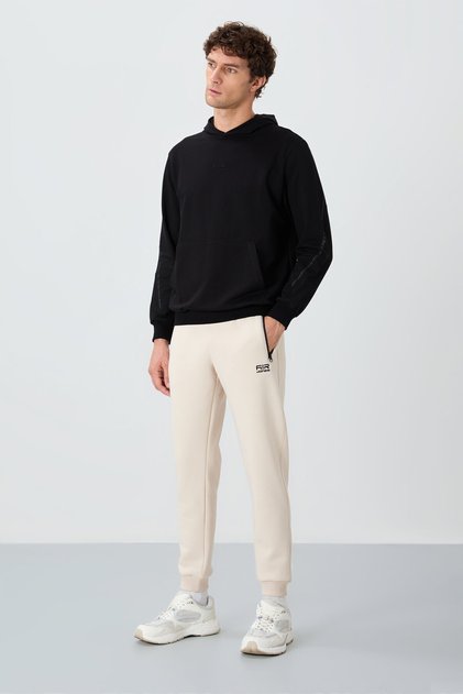 Cesar Beige Men's Tracksuit Bottom with Pockets - 84929