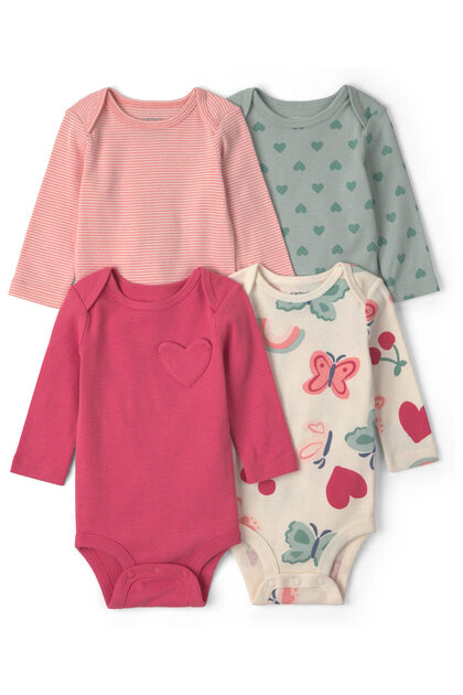 Kız Bebek Çoklu Paket Body Yenidoğan-24 Ay Çok Renkli