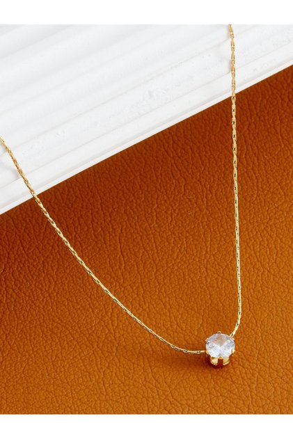 gold necklace Gold Diamond Pendant Necklace Plated Stainless Steel Jewelry Zircon Pendant Necklace