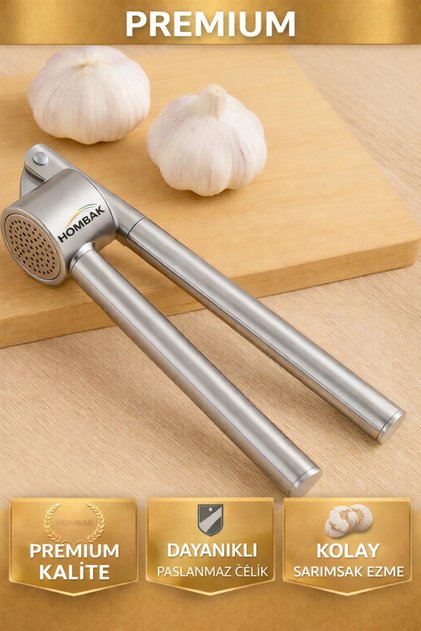 Premium Stainless Steel Garlic Press Practical Garlic Crusher Luxurious Steel Garlic Crusher
