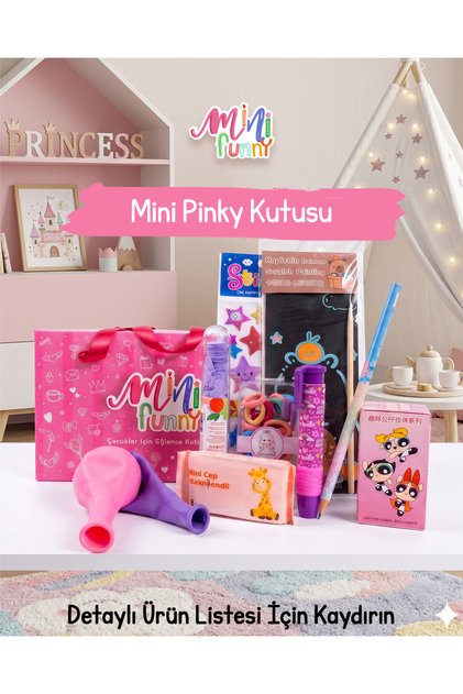 Mini Pinky Premium Kız Çocuk Hediye Kutusu - Kırtasiye Seti, Doğum Günü Hediyesi, Karne Hediyesi, Aktivite ve Eğlence Kutusu