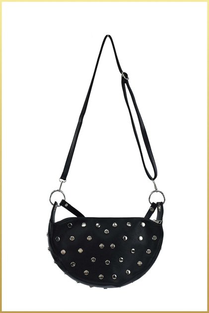 Moonlove Women's Staple Patterned Hand and Shoulder Bag - Black