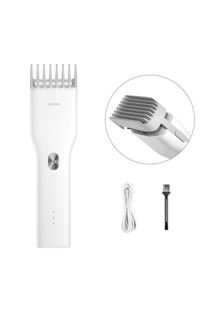 White ENCHEN Boost Electric Hair Clipper Professional Cordless Fast Type-C Charging Ceramic Haircut