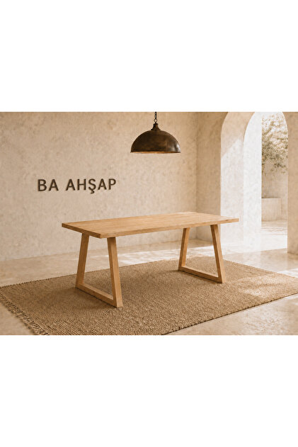 Ahşap Büyük Yemek Masası Sadece Masa Çam Vernikli 140x80