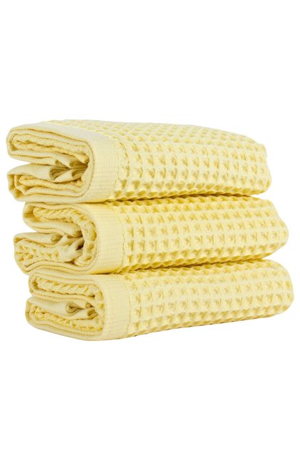 Luxury Hand Towel Set of 3, Waffle Weaving, 100% Cotton High Quality Quick Drying Hand Towels