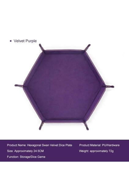 1pc purple 1pc Hexagonal Dice Tray and Miscellaneous Storage Box Board Game Dice Tray Accessories Le