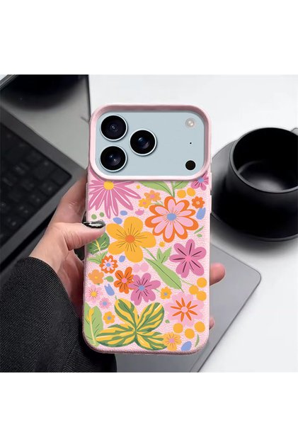 iPhone17 Pro A906 Pink Cartoon Flowers Case For iPhone 18 17e 17 15 16 14 13 Pro Max 17 Pro 11 16e S