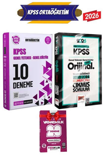 2026 Pegem Ortaöğretim Deneme+Yargı Ortaöğretim Çıkmış Sorular
