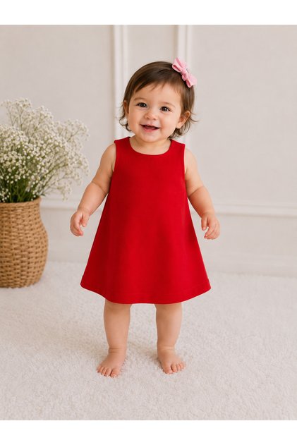 Red Pink Bow Detailed Dress
