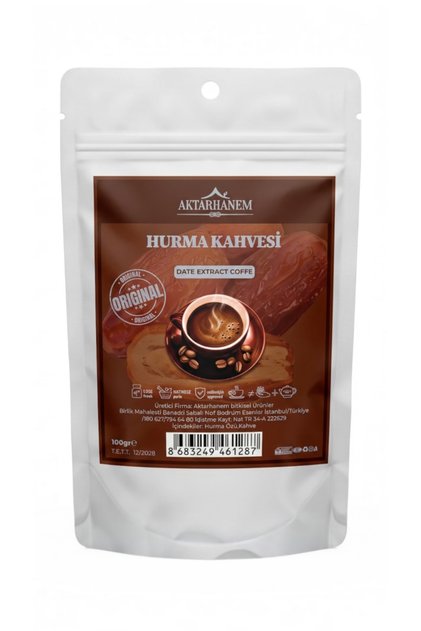 Kafeinsiz Hurma Çekirdeği Kahvesi 100 GR - %100 Doğal Sağlıklı Kahve Alternatifi - %100 Doğal ve Saf