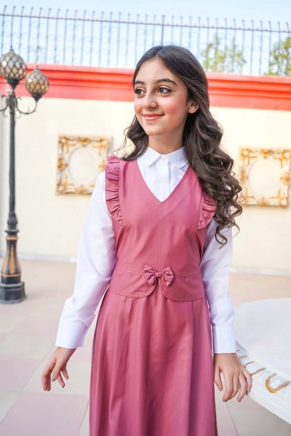 School Uniform for Girls Primary School Students Uniforms with Shoulder Ruffles