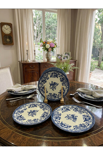 Olia Home 6 Kişilik 6 Parça 20 cm Pasta Tabağı Seti – Zarif Çiçek Desenli Şık Sunum Tabağı