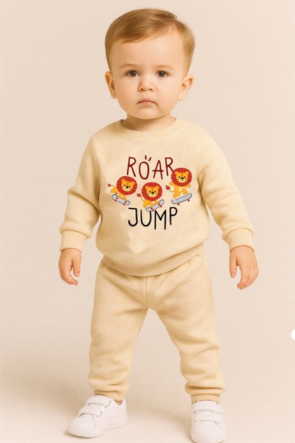Boy's Sweatshirt Set Beige Jump