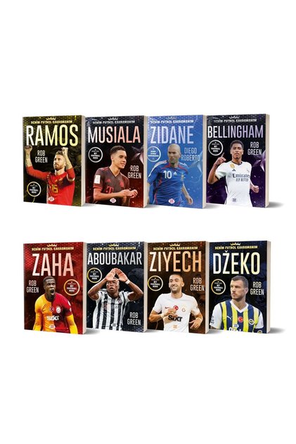 Futbolcu Kitabı Ramos - Dzeko - Zidane - Ziyech Musıala - Bellingham 8 Kitap Set Kampanyalı Set