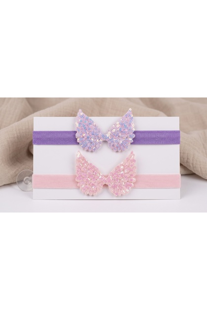Baby Bandana Set with Angel Wing Figures – 2-Piece Hair Band