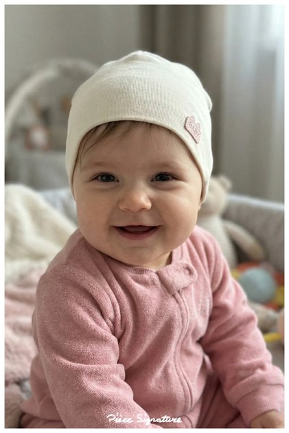 %100 Cotton Çift Kat Kız Bebek Penye Bere ( 0-18 Ay )