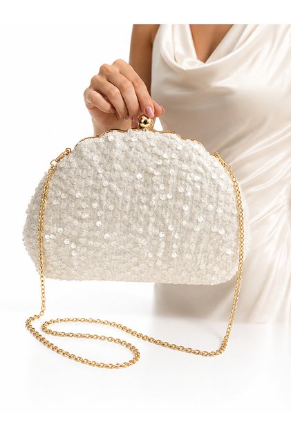 Oyster White Evening Dress Bag /Evening Dress Bag/Wide Model Evening Dress Bag Stylish Hand Bag Wedding Engagement Evening Dress Bag