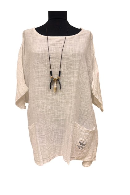 Italian Cotton Blouse with Collar