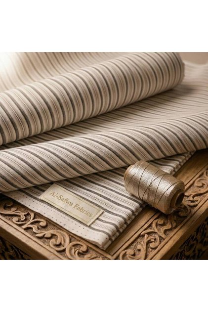 Soothing Brown Striped Nightgown Fabric for Unparalleled Comfort - Model 640