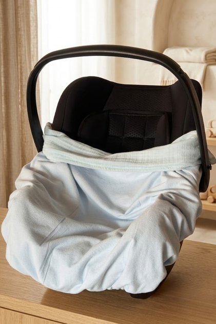 Muslin Stroller Blanket, Baby Stroller Blanket, 100% Cotton