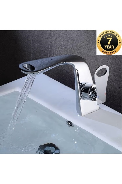 Bathroom Sink Faucet Chrome Color New Oval Model Waterfall 7 Years Warranty Imported