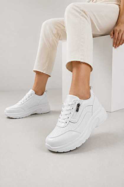 Women'S, Casual, 6 cm Thick Sole, Zipper-Looking, Stylish Sports Shoes Sneakers