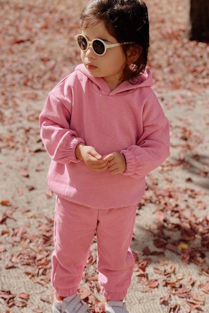 Basic Şardonlu Kapşonlu Takım 2-7 Yaş Pembe
