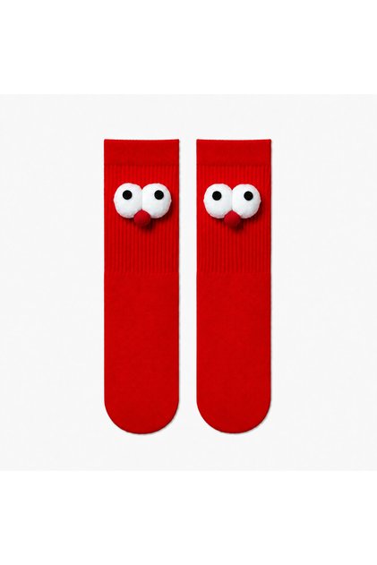 Red Porthlek Eyed Unisex Socks