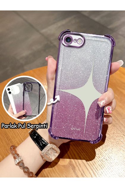 iPhone 7/8/Se 2020 2022 Compatible Transparent Four Corner Silicone Coated Glossy Edge Case