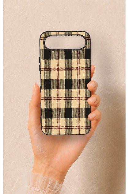 Tecno Spark 50 5g Compatible Cream Plaid Pattern Silicone Case