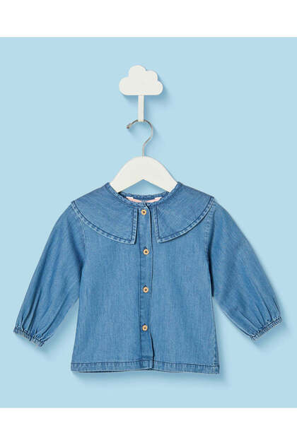 Infant Girls Blue Denim Blouse
