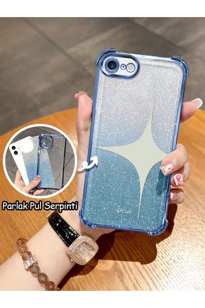 iPhone 7/8/Se 2020 2022 Compatible Transparent Four Corner Silicone Coated Glossy Edge Case