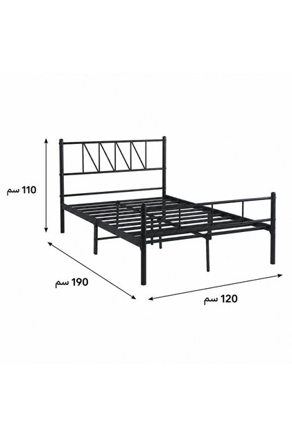 Modern Black Bed Size 120 x 190 cm