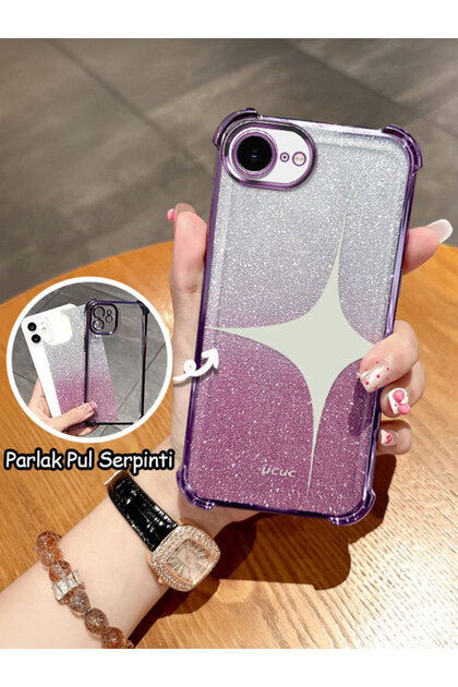 iPhone 16E/17E Max Compatible Transparent Four-Corner Silicone Coated Glossy Edge Case