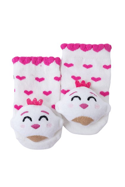 HelloBaby Kız Bebek Oyuncaklı Çorap Hayvan Baskılı
