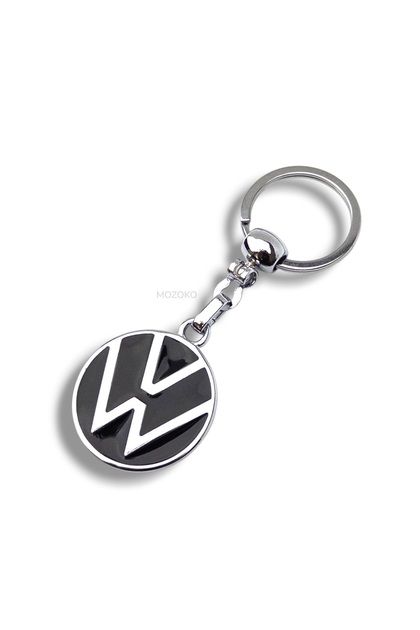 High-Quality Volkswagen Compatible Mineli Chrome-Plated Metal Car Keychain, Dual-Sided Logo, Gift Car Keychain