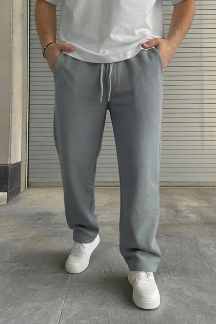 Men's Baggy Sweatpants 3 Thread Oversize Straight Leg with Back Pockets
