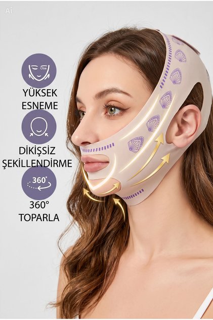 Nefes Alabilen Çene ve Boyun Toparlayıcı Yüz Kaldırma Kemeri Liposuction Bandı