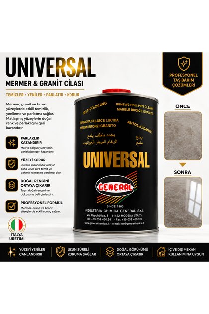 Universal Mermer Granit Parlatıcı Cila 1 Litre – Temizleyici ve Yüzey Yenileyici
