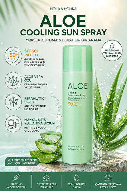 Aloe Ice Cooling Sun Spray SPF50+ PA++++ - Aloe Veralı Ferahlatıcı Güneş Koruyucu Sprey 100ml
