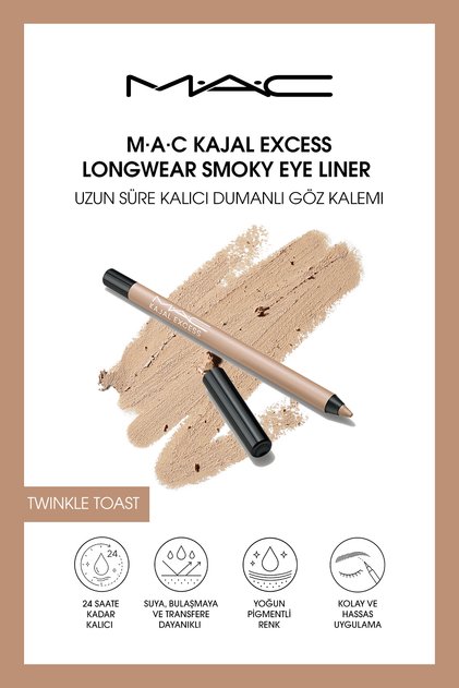 M·A·C Kajal Excess Longwear Smoky Eye Liner Uzun Süre Kalıcı Dumanlı Kajal Göz Kalemi - Twinkle Toast
