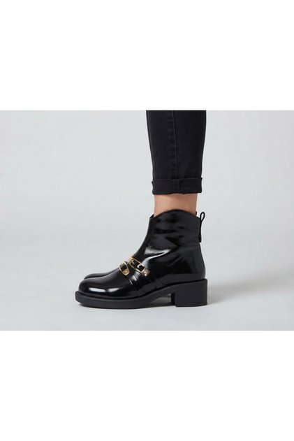 Genuine Leather Zippered Boots Women's Shoes