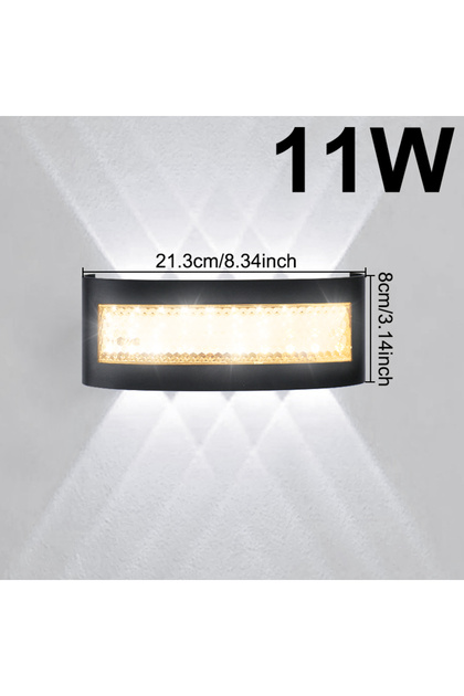 6500k-3000k-11W Modern LED Wall Lights for Indoor and Outdoor Use with Up and Down Lights for Living