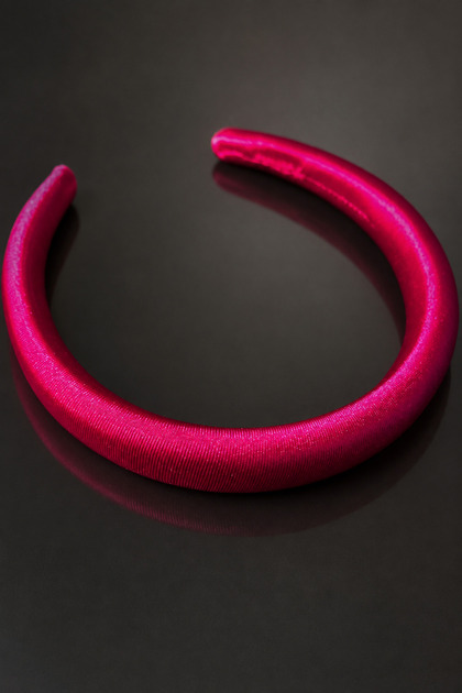 Bym Fuchsia Pink Satin Thin Soft Women's Hair Crown Daily Stylish Accessory
